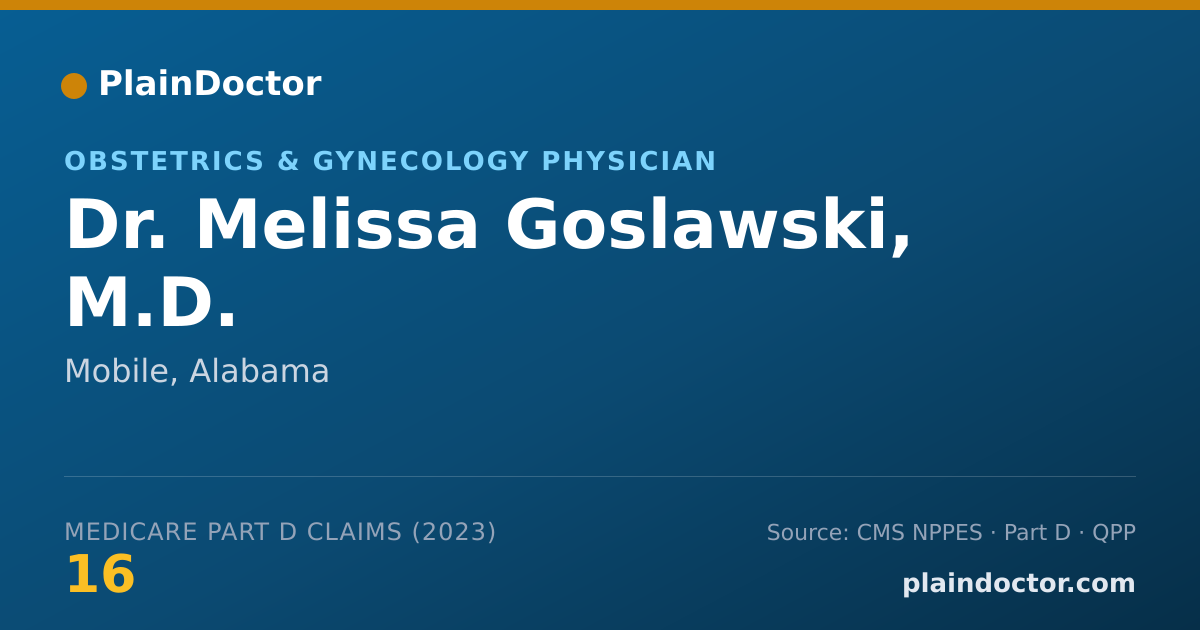 Shareable card for Melissa Goslawski, M.D. - Obstetrics & Gynecology Physician, Mobile, AL