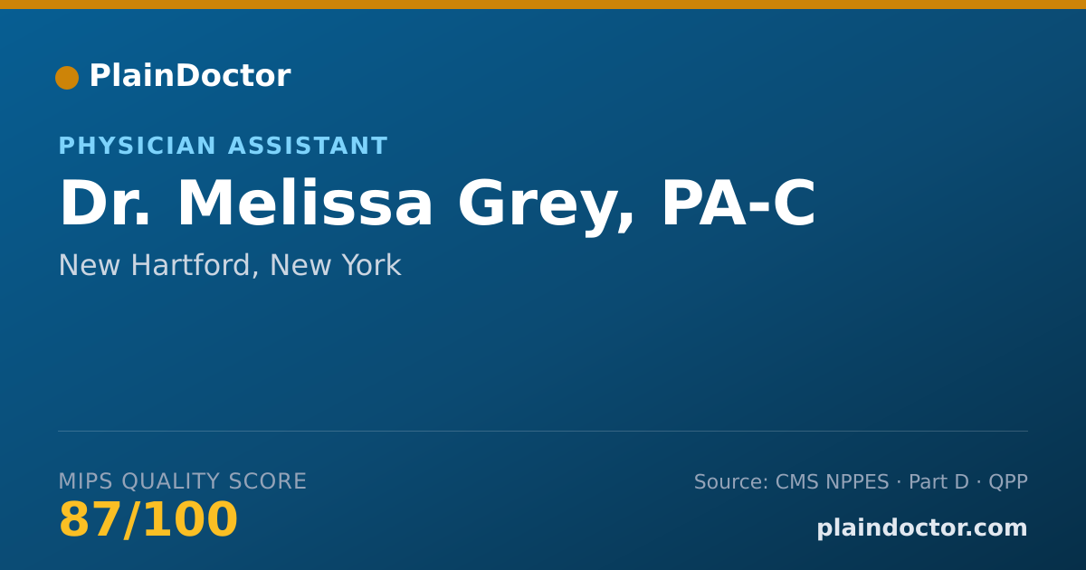 Shareable card for Melissa Grey, PA-C - Physician Assistant, New Hartford, NY