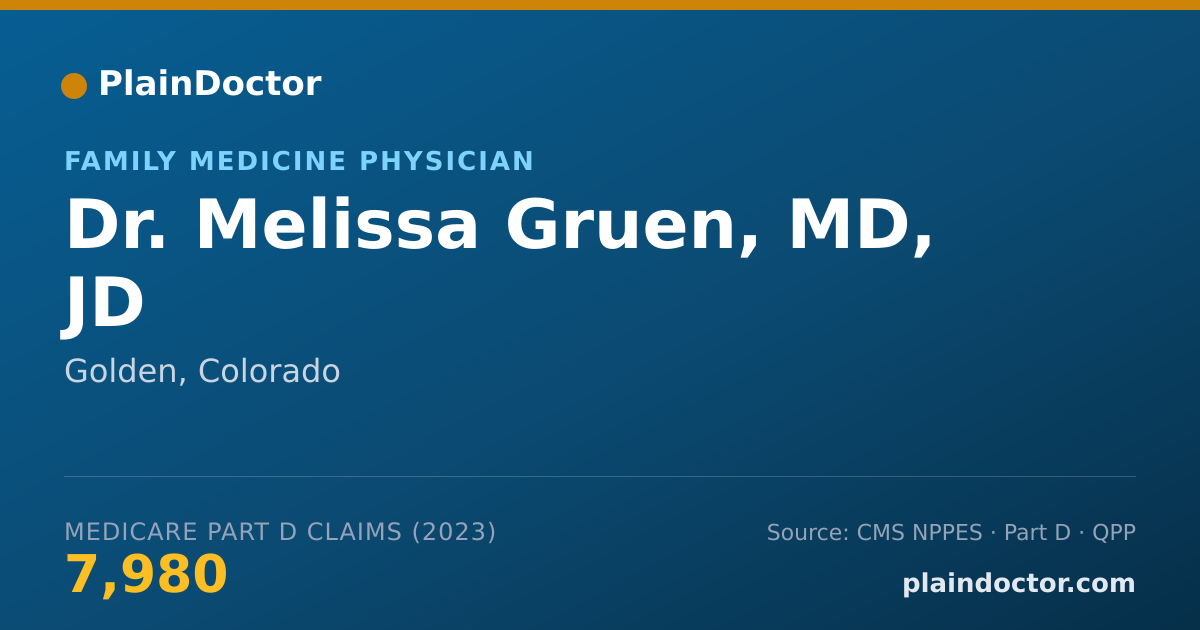 Shareable card for Melissa Gruen, MD, JD - Family Medicine Physician, Golden, CO