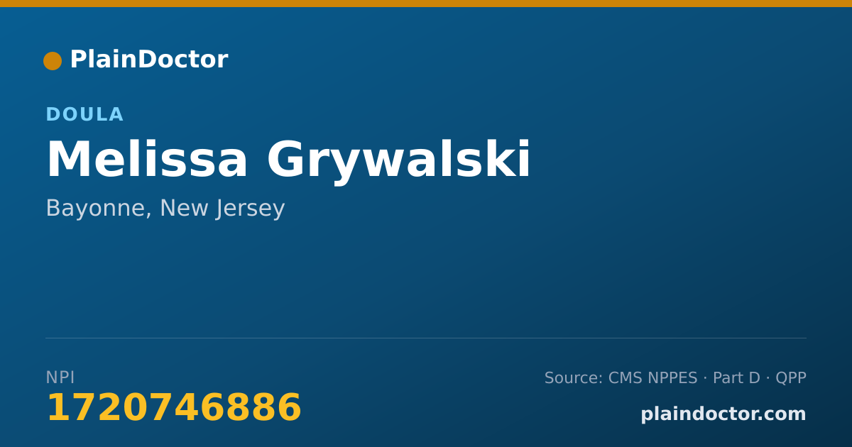 Shareable card for Melissa Grywalski - Doula, Bayonne, NJ