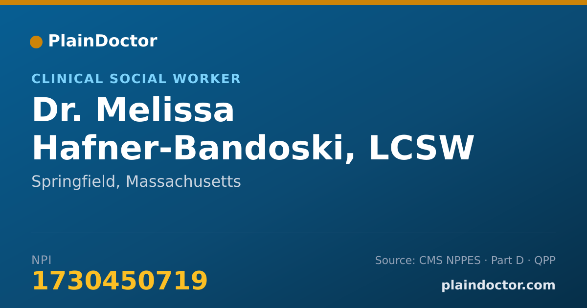 Shareable card for Melissa Hafner-Bandoski, LCSW - Clinical Social Worker, Springfield, MA