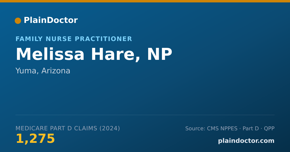 Shareable card for Melissa Hare, NP - Family Nurse Practitioner, Yuma, AZ
