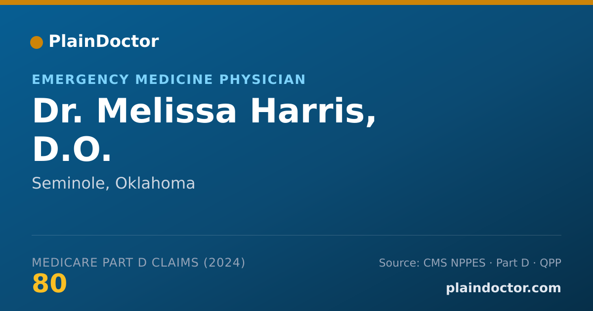 Shareable card for Melissa Harris, D.O. - Emergency Medicine Physician, Seminole, OK