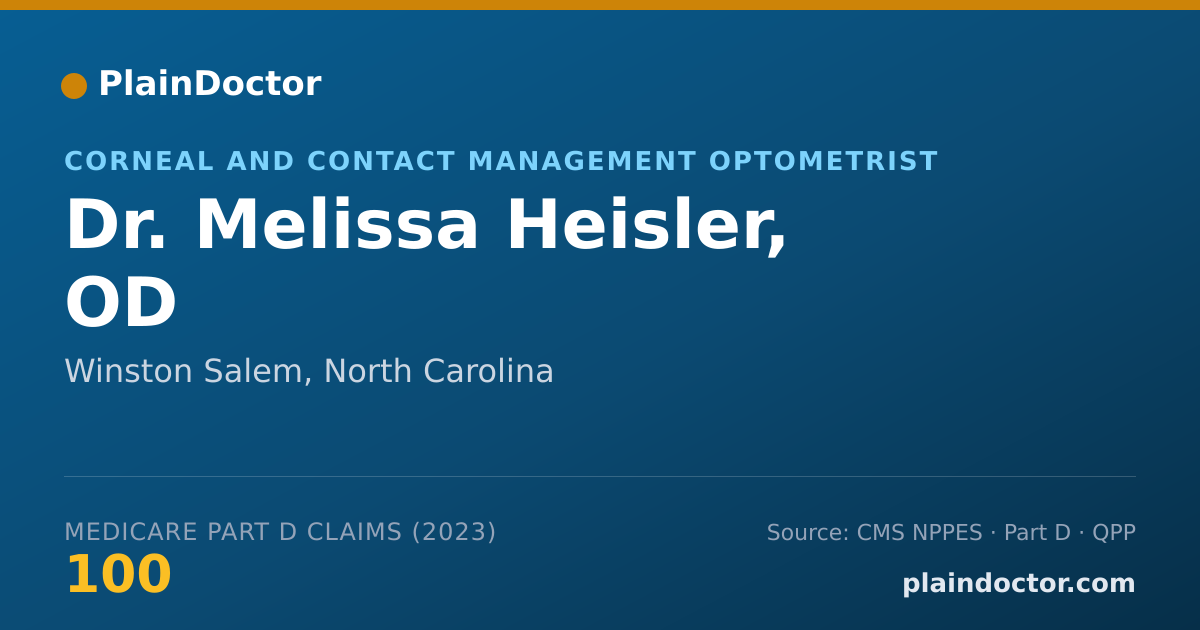 Shareable card for Melissa Heisler, OD - Corneal and Contact Management Optometrist, Winston Salem, NC