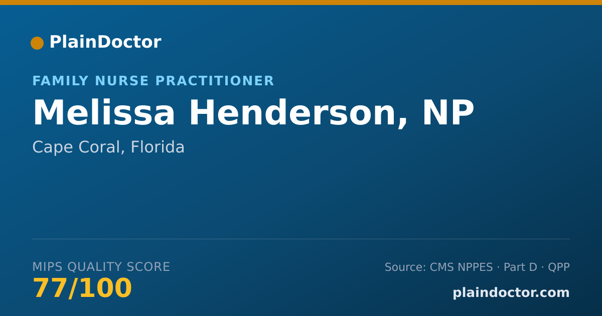 Shareable card for Melissa Henderson, NP - Family Nurse Practitioner, Cape Coral, FL