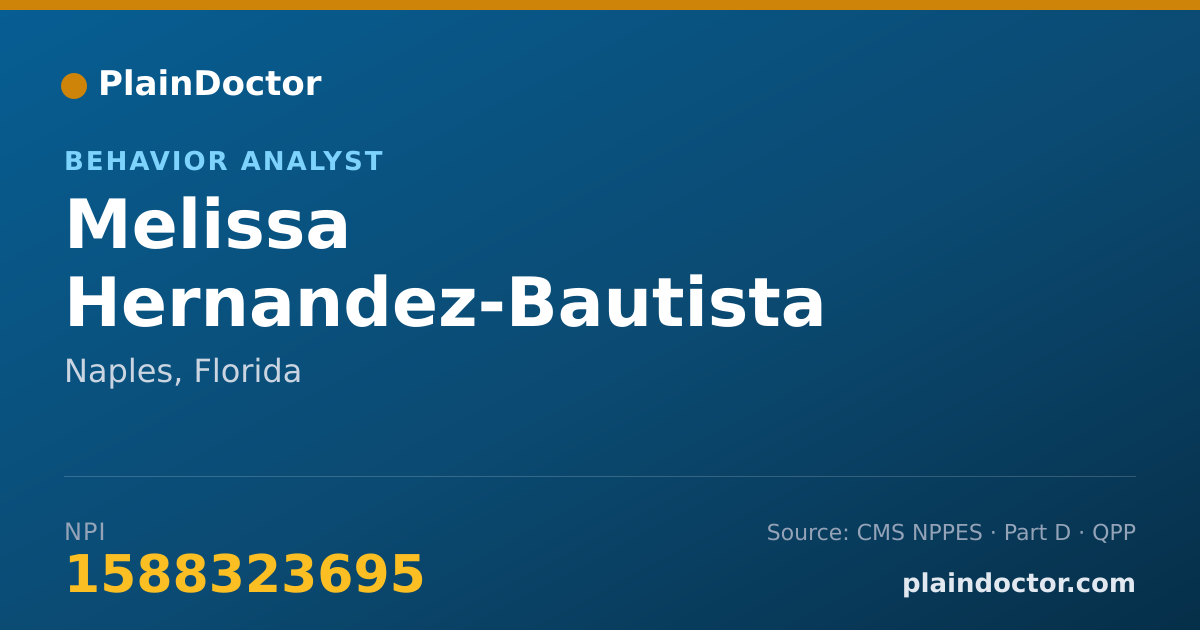 Shareable card for Melissa Hernandez-Bautista - Behavior Analyst, Naples, FL