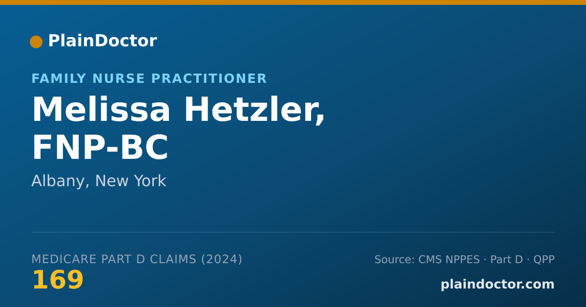 Shareable card for Melissa Hetzler, FNP-BC - Family Nurse Practitioner, Albany, NY