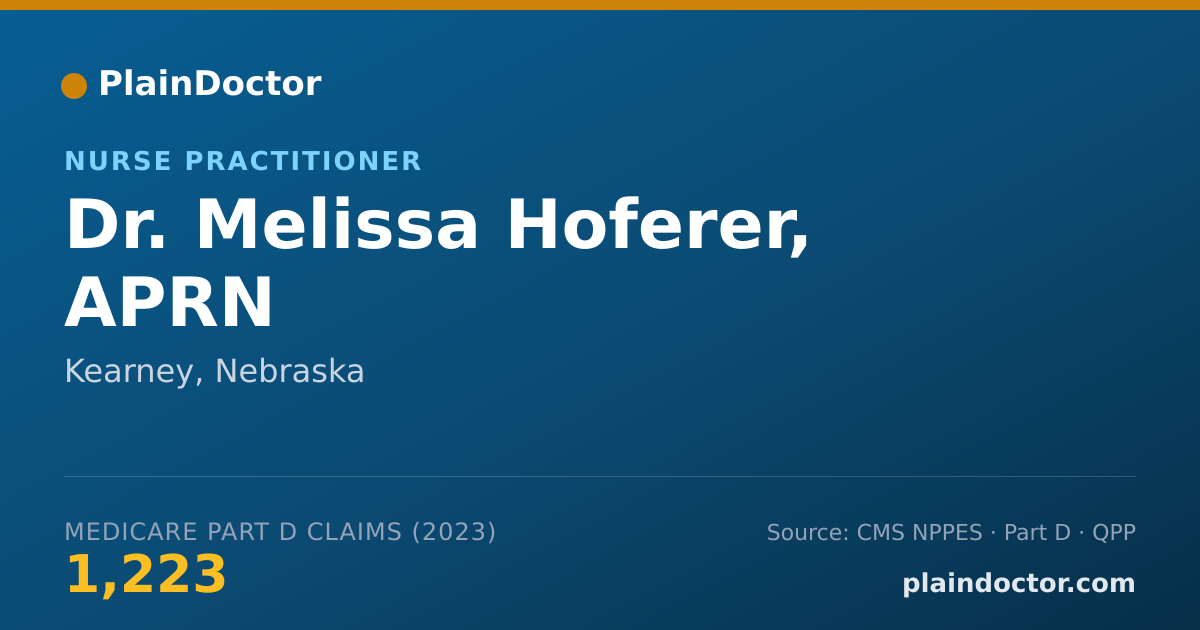 Shareable card for Melissa Hoferer, APRN - Nurse Practitioner, Kearney, NE