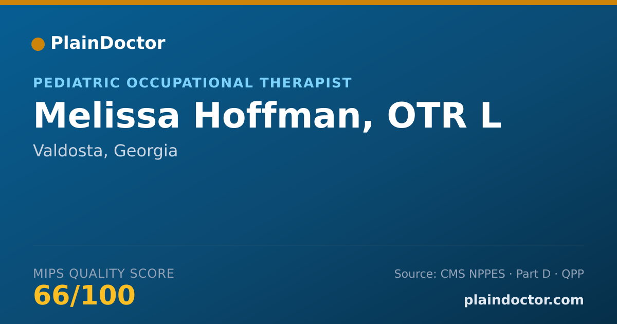 Shareable card for Melissa Hoffman, OTR L - Pediatric Occupational Therapist, Valdosta, GA