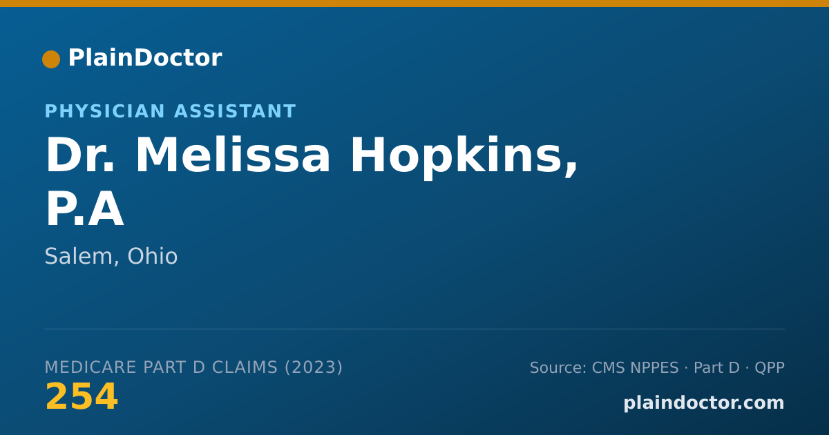 Shareable card for Melissa Hopkins, P.A - Physician Assistant, Salem, OH