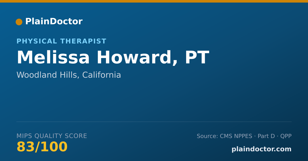 Shareable card for Melissa Howard, PT - Physical Medicine & Rehabilitation Physician, Woodland Hills, CA