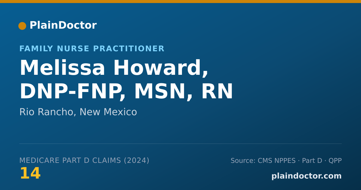 Shareable card for Melissa Howard, DNP-FNP, MSN, RN - Family Nurse Practitioner, Rio Rancho, NM