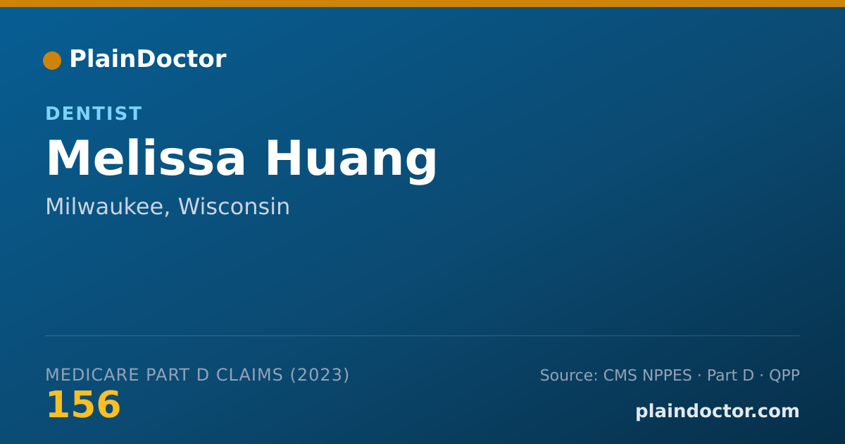 Shareable card for Melissa Huang - Dentist, Milwaukee, WI