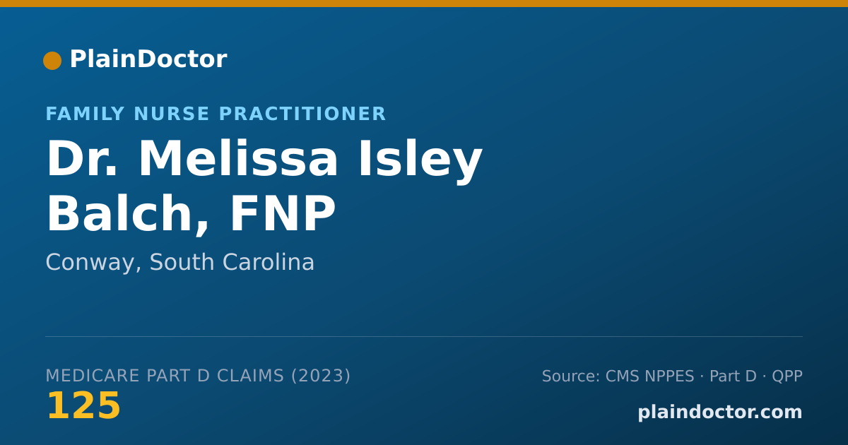 Shareable card for Melissa Isley Balch, FNP - Family Nurse Practitioner, Conway, SC