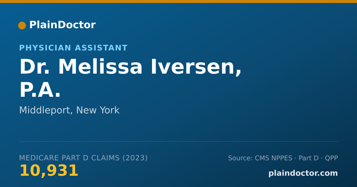 Shareable card for Melissa Iversen, P.A. - Physician Assistant, Middleport, NY