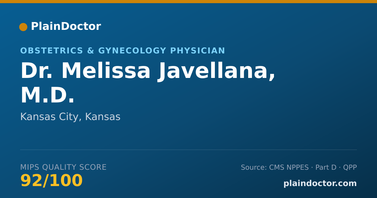 Shareable card for Melissa Javellana, M.D. - Obstetrics & Gynecology Physician, Kansas City, KS