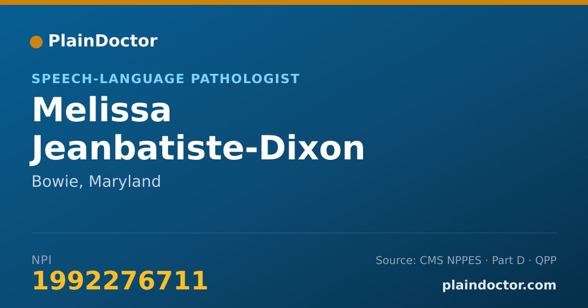 Shareable card for Melissa Jeanbatiste-Dixon - Speech-Language Pathologist, Bowie, MD