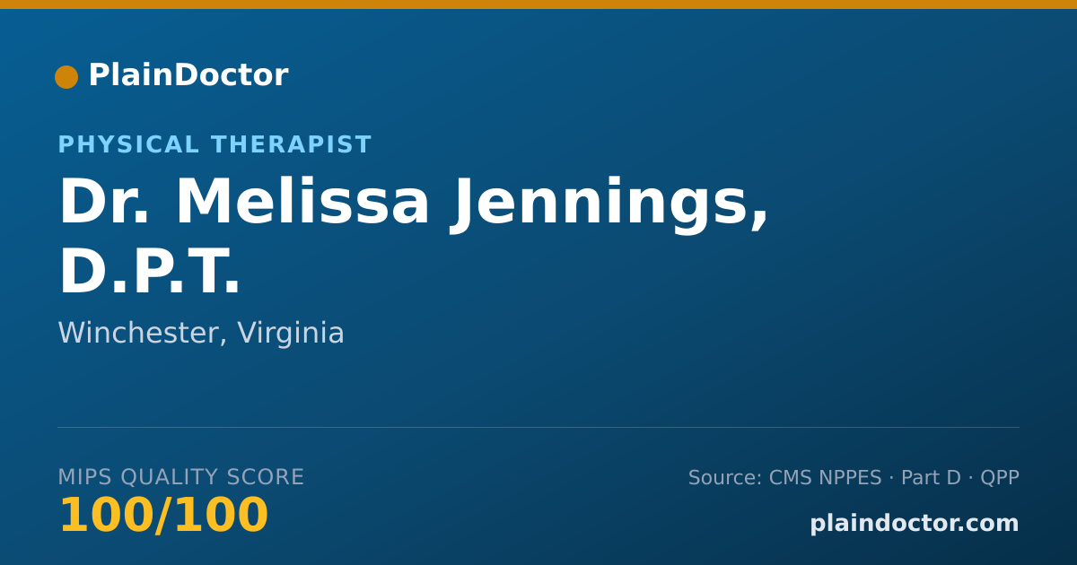 Shareable card for Melissa Jennings, D.P.T. - Physical Therapist, Winchester, VA