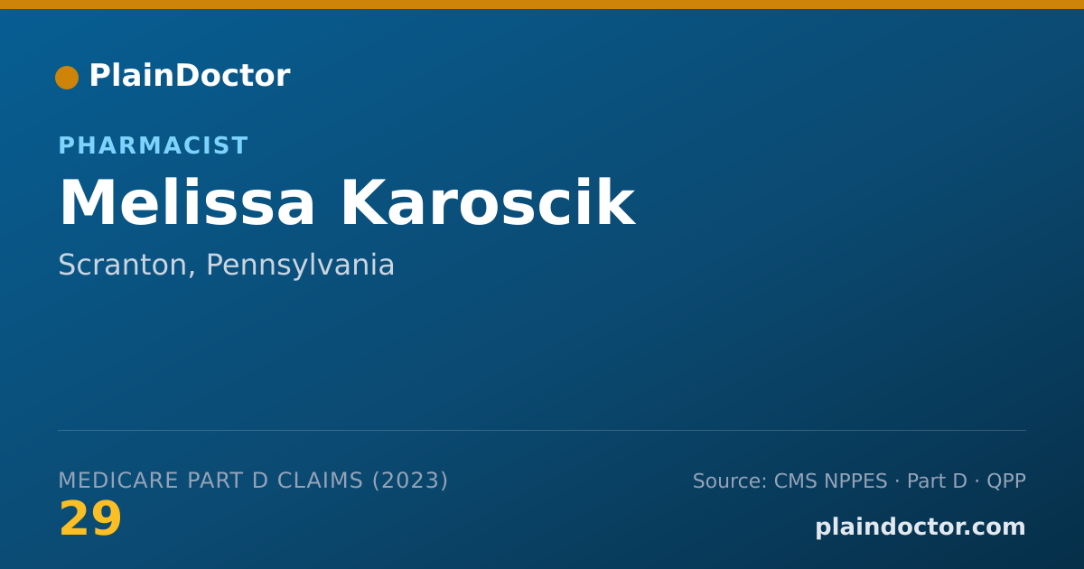 Shareable card for Melissa Karoscik - Pharmacist, Scranton, PA