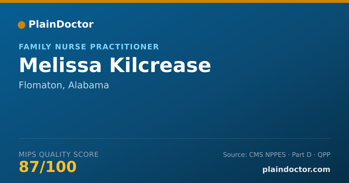 Shareable card for Melissa Kilcrease - Family Nurse Practitioner, Flomaton, AL