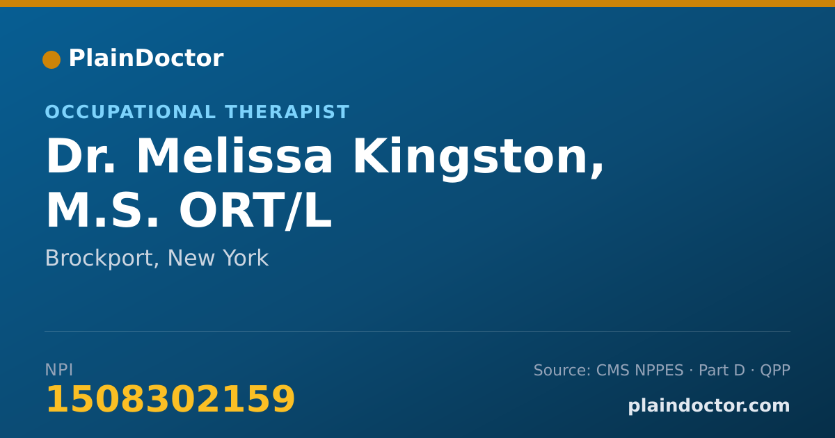 Shareable card for Melissa Kingston, M.S. ORT/L - Occupational Therapist, Brockport, NY