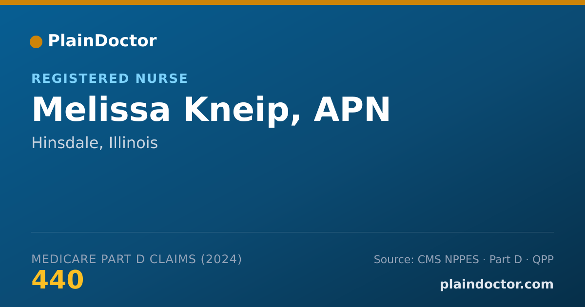 Shareable card for Melissa Kneip, APN - Registered Nurse, Hinsdale, IL