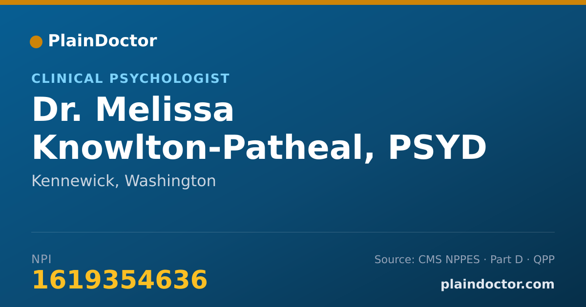Shareable card for Melissa Knowlton-Patheal, PSYD - Clinical Psychologist, Kennewick, WA