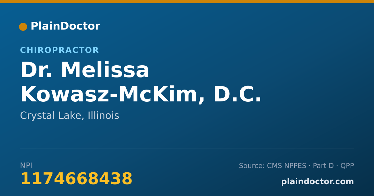 Shareable card for Melissa Kowasz-McKim, D.C. - Chiropractor, Crystal Lake, IL