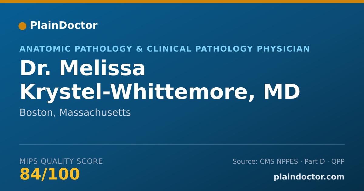 Shareable card for Melissa Krystel-Whittemore, MD - Anatomic Pathology & Clinical Pathology Physician, Boston, MA