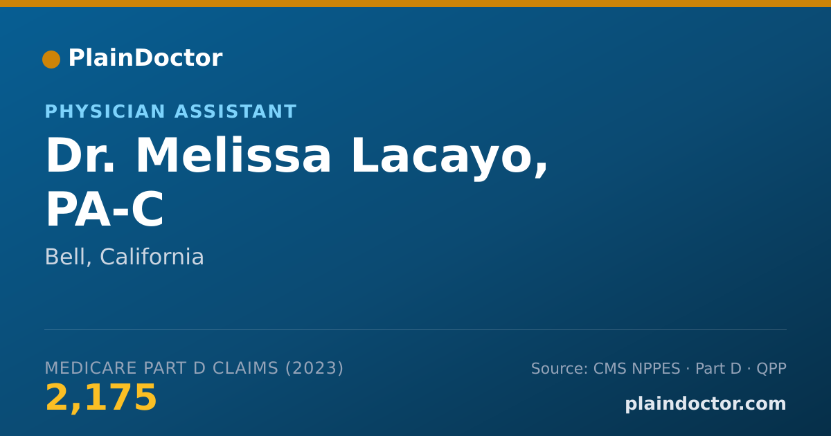 Shareable card for Melissa Lacayo, PA-C - Physician Assistant, Bell, CA