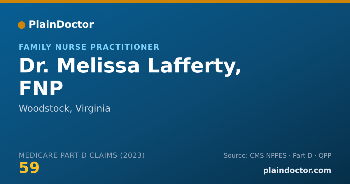 Shareable card for Melissa Lafferty, FNP - Family Nurse Practitioner, Woodstock, VA
