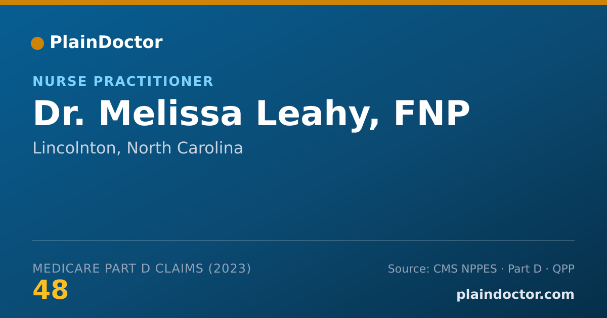 Shareable card for Melissa Leahy, FNP - Nurse Practitioner, Lincolnton, NC