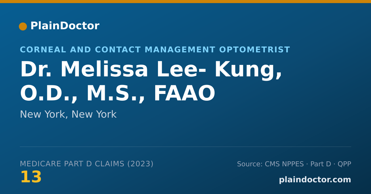 Shareable card for Melissa Lee- Kung, O.D., M.S., FAAO - Corneal and Contact Management Optometrist, New York, NY
