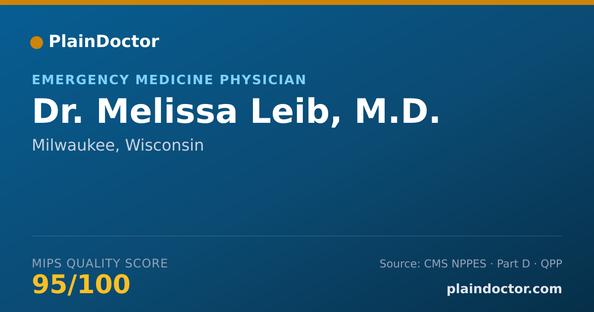 Shareable card for Melissa Leib, M.D. - Emergency Medicine Physician, Milwaukee, WI
