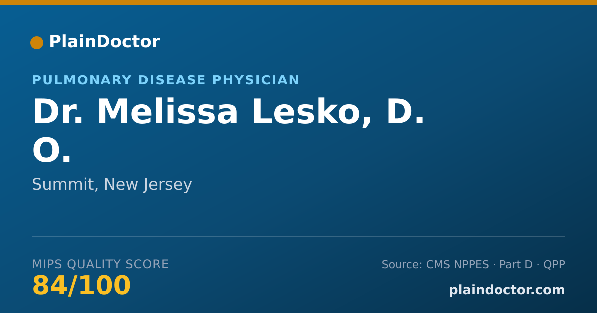 Shareable card for Melissa Lesko, D. O. - Pulmonary Disease Physician, Summit, NJ