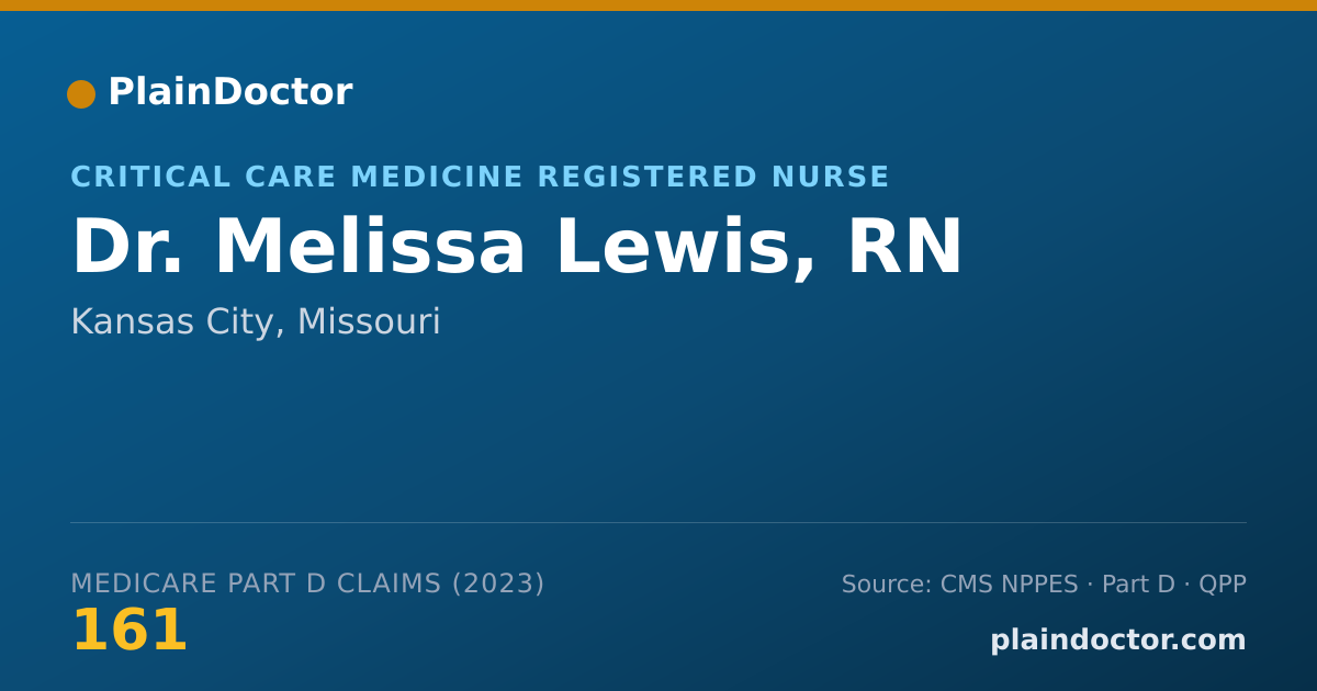 Shareable card for Melissa Lewis, RN - Critical Care Medicine Registered Nurse, Kansas City, MO