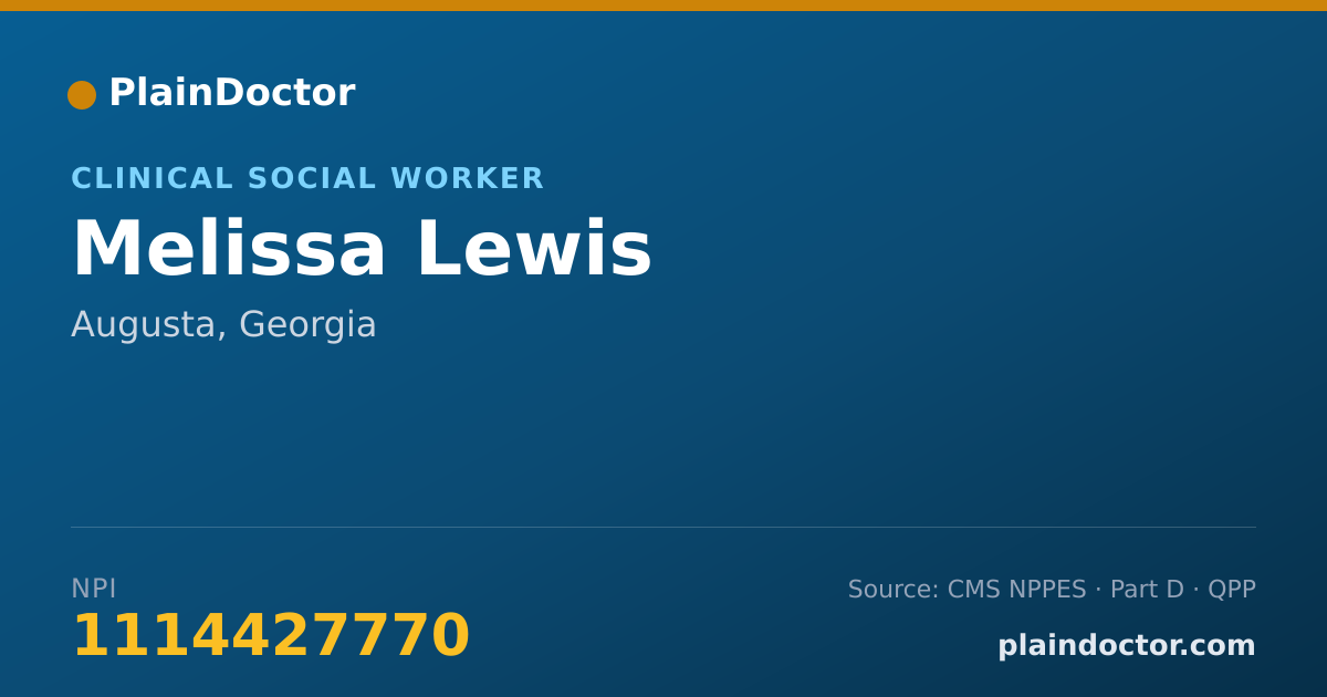 Shareable card for Melissa Lewis - Mental Health Counselor, New Britain, CT