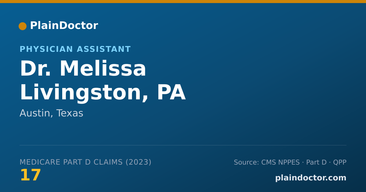Shareable card for Melissa Livingston, PA - Physician Assistant, Austin, TX