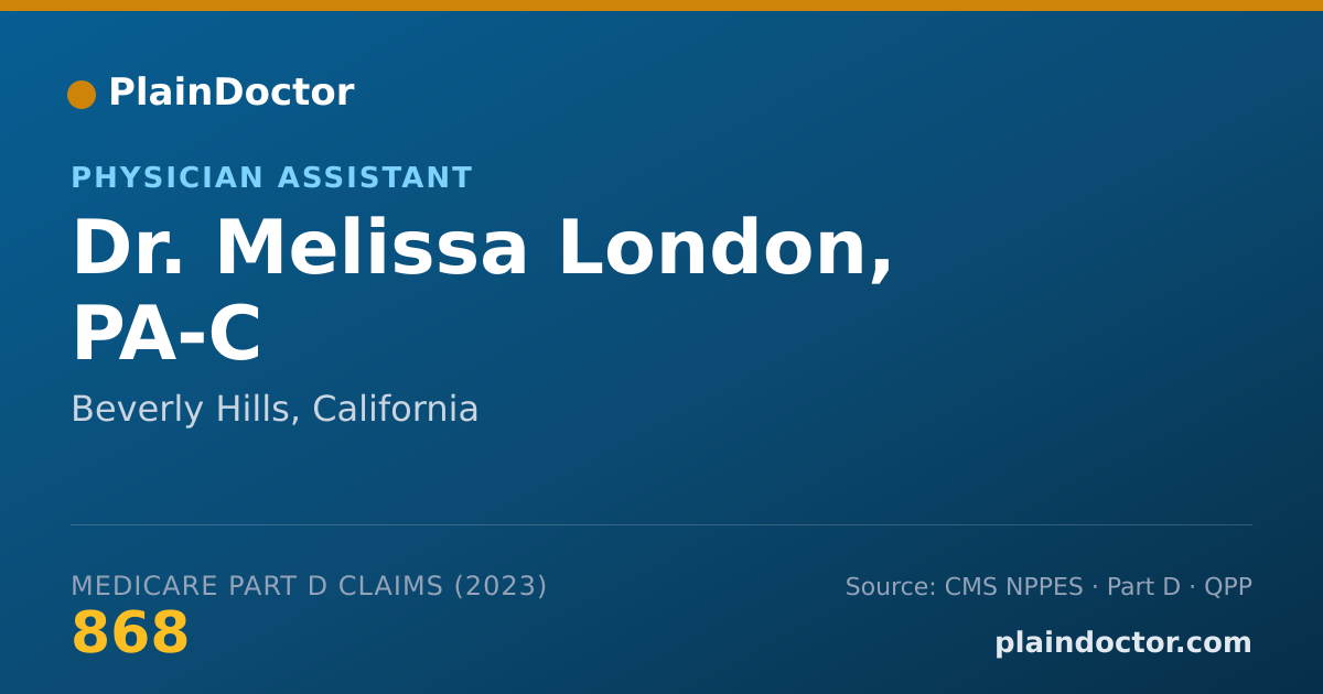 Shareable card for Melissa London, PA-C - Physician Assistant, Beverly Hills, CA