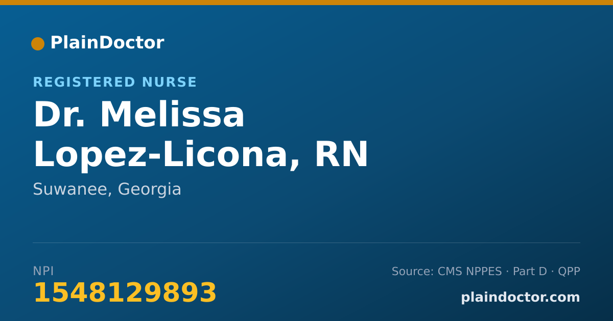 Shareable card for Melissa Lopez-Licona, RN - Registered Nurse, Suwanee, GA