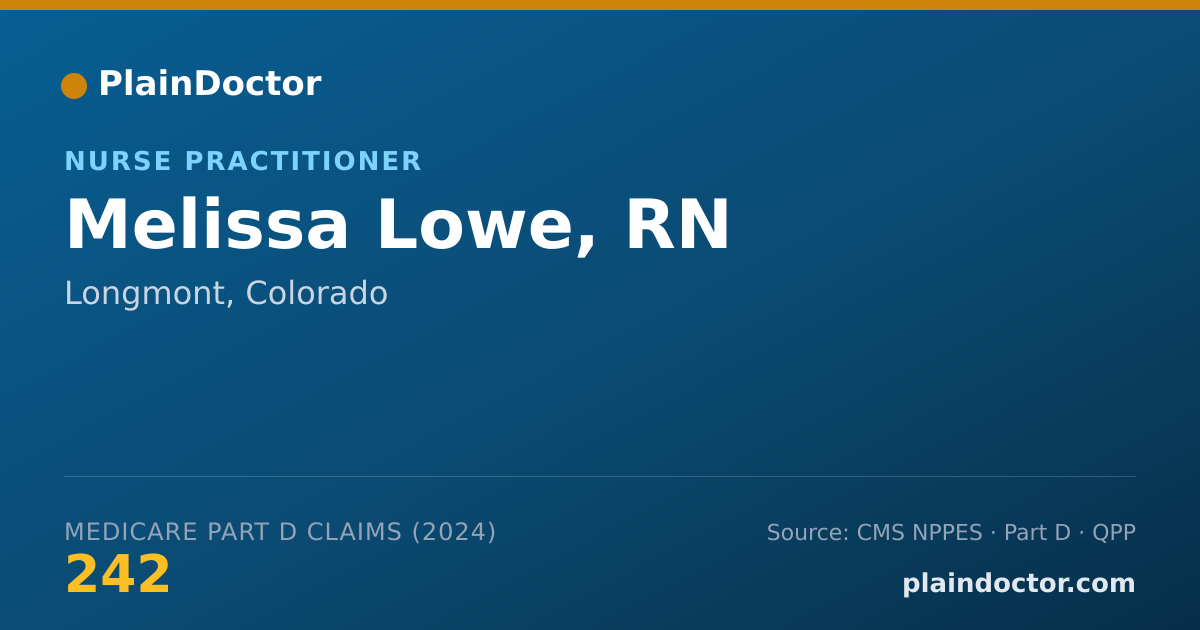Shareable card for Melissa Lowe, RN - Nurse Practitioner, Longmont, CO