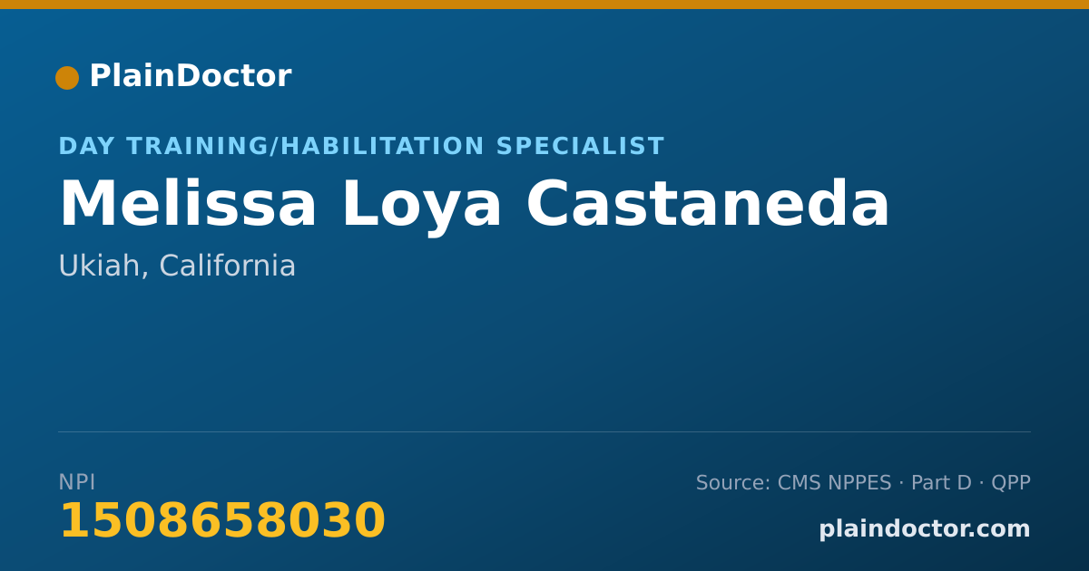 Shareable card for Melissa Loya Castaneda - Day Training/Habilitation Specialist, Ukiah, CA