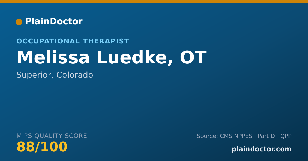 Shareable card for Melissa Luedke, OT - Occupational Therapist, Superior, CO