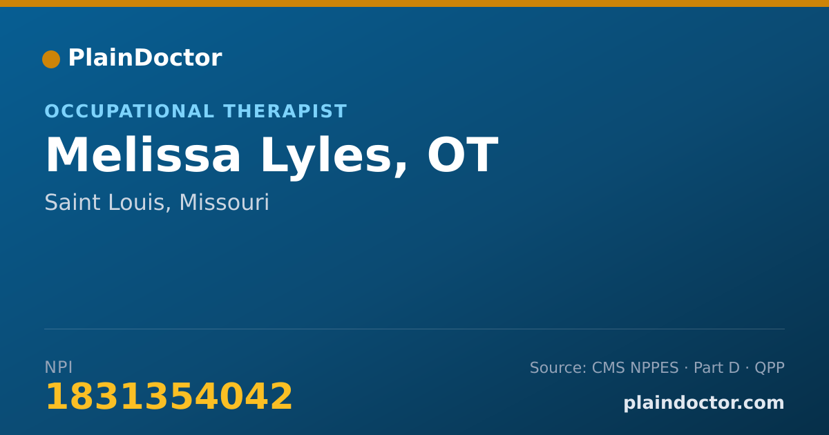 Shareable card for Melissa Lyles, OT - Occupational Therapist, Saint Louis, MO