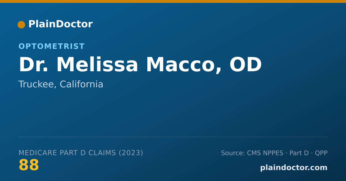 Shareable card for Melissa Macco, OD - Optometrist, Truckee, CA