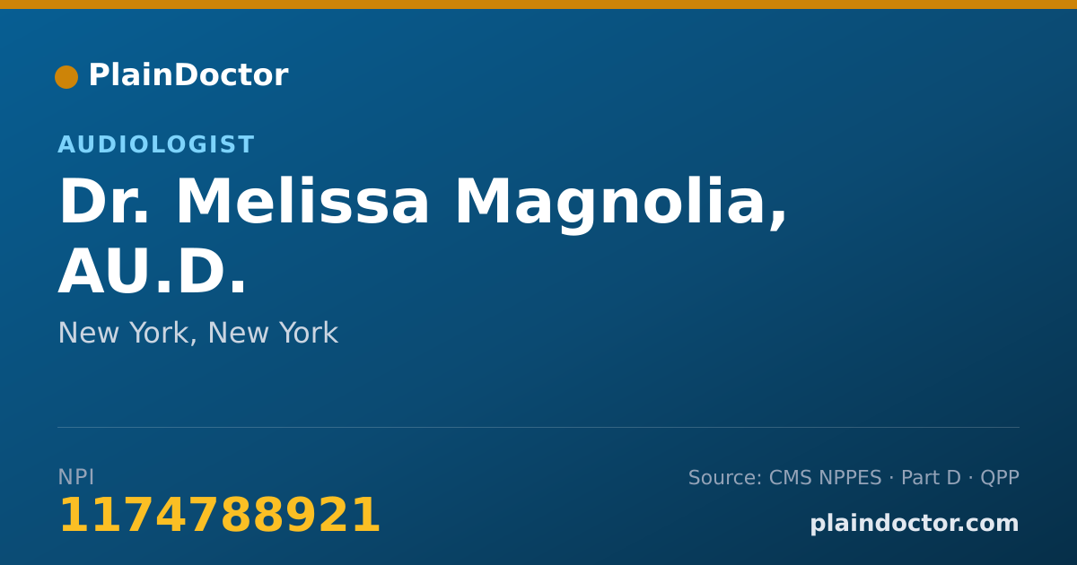 Shareable card for Melissa Magnolia, AU.D. - Audiologist, New York, NY