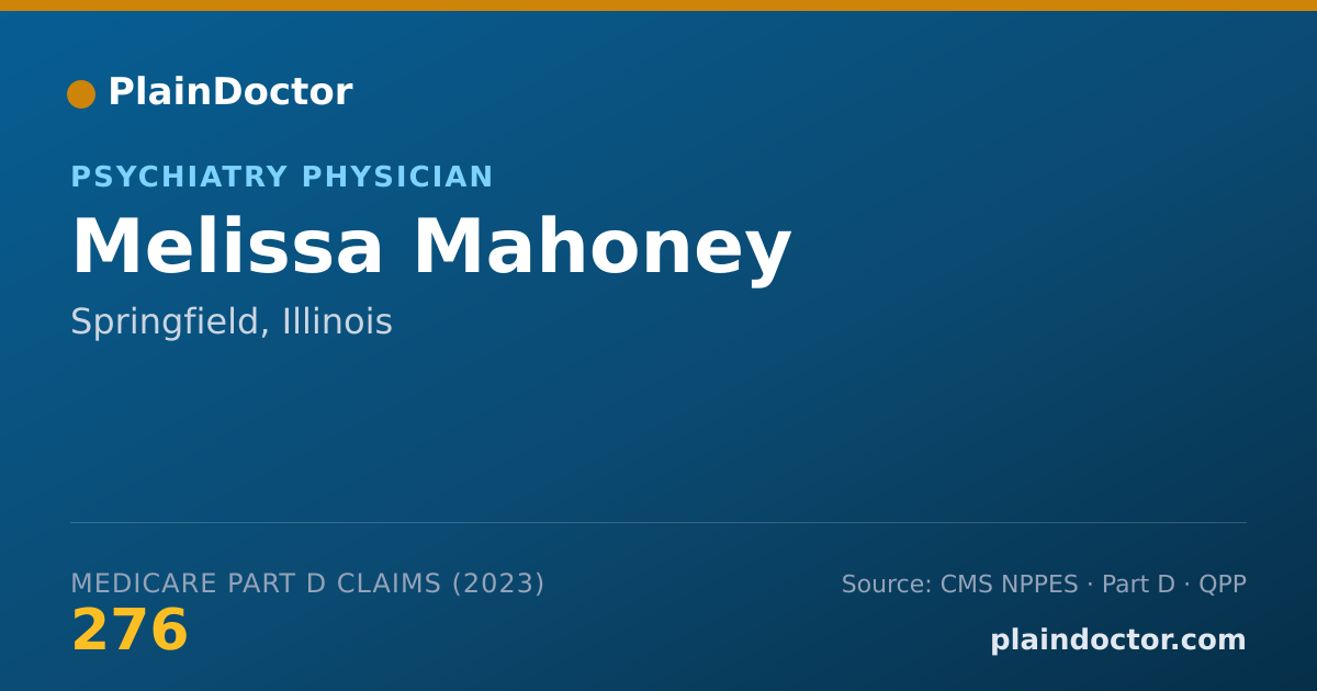 Shareable card for Melissa Mahoney - Psychiatry Physician, Springfield, IL