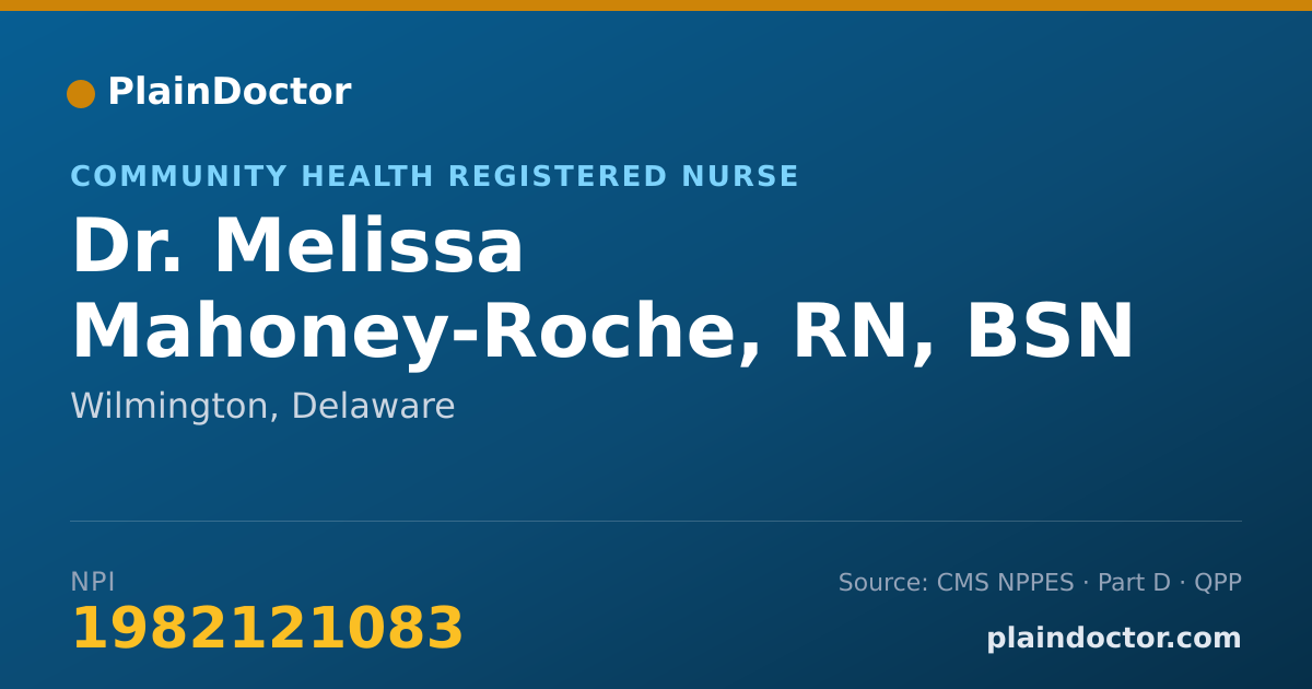 Shareable card for Melissa Mahoney-Roche, RN, BSN - Community Health Registered Nurse, Wilmington, DE