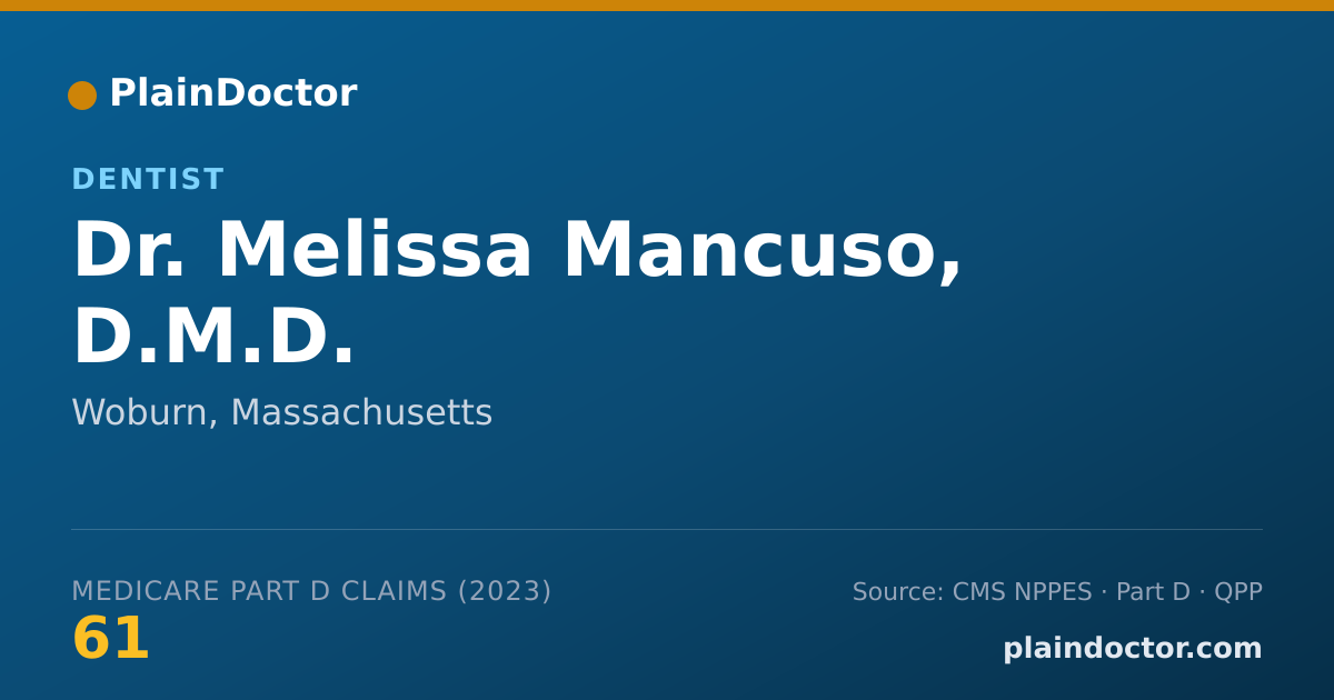 Shareable card for Melissa Mancuso, D.M.D. - Dentist, Woburn, MA