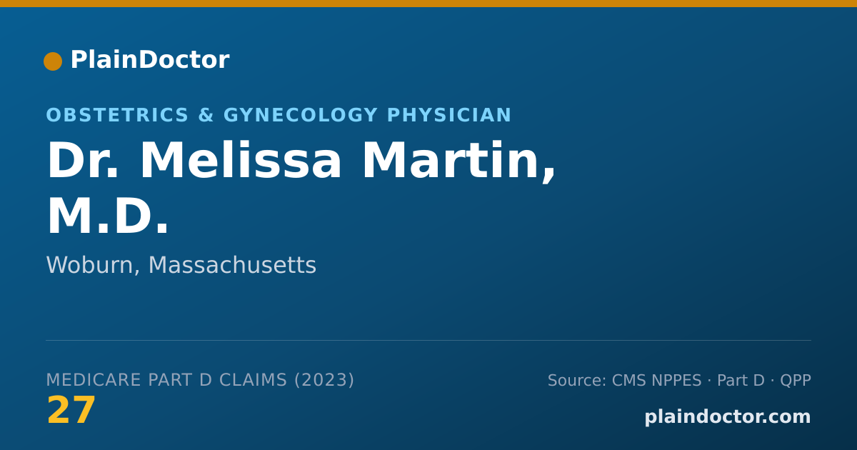 Shareable card for Melissa Martin, M.D. - Obstetrics & Gynecology Physician, Woburn, MA